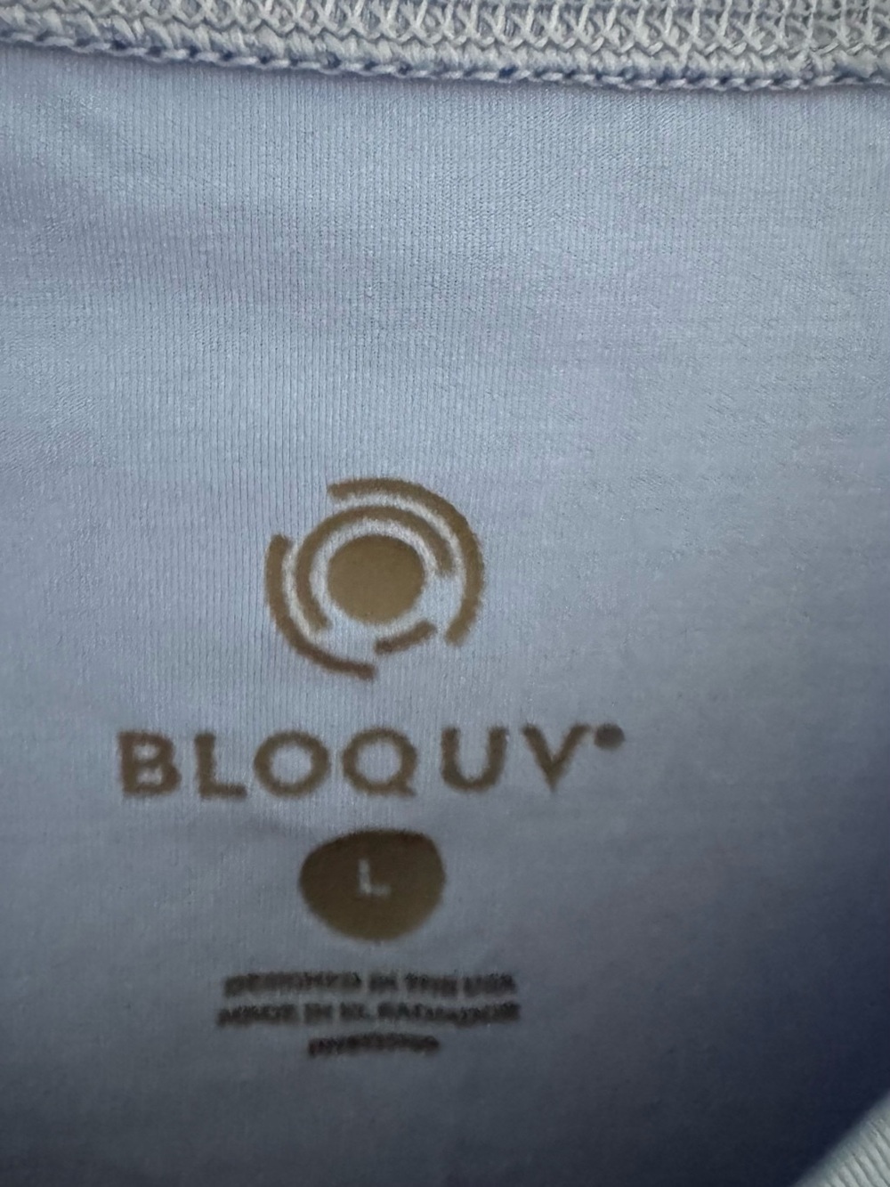 BloqUV Women’s Long Sleeve Sun Shirt UPF 50+ Blue Athletic Top Size L - Picture 3 of 8